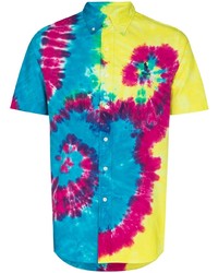 Мужская разноцветная рубашка с коротким рукавом с принтом тай-дай от Polo Ralph Lauren