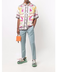 Мужская разноцветная рубашка с коротким рукавом с принтом от Daily Paper