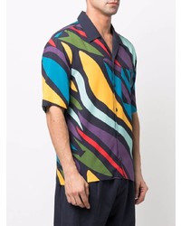 Мужская разноцветная рубашка с коротким рукавом с принтом от Missoni