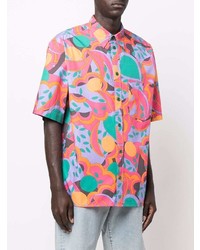 Мужская разноцветная рубашка с коротким рукавом с принтом от Isabel Marant