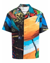 Мужская разноцветная рубашка с коротким рукавом с принтом от Andersson Bell