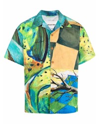 Мужская разноцветная рубашка с коротким рукавом с принтом от Andersson Bell
