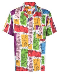 Мужская разноцветная рубашка с коротким рукавом с принтом от Arrels Barcelona