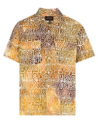 Мужская разноцветная рубашка с коротким рукавом с принтом от Beams Plus