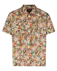 Мужская разноцветная рубашка с коротким рукавом с принтом от Beams Plus