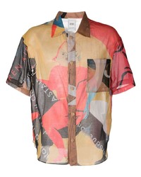 Мужская разноцветная рубашка с коротким рукавом с принтом от Bethany Williams