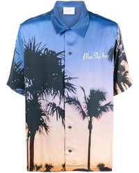 Мужская разноцветная рубашка с коротким рукавом с принтом от BLUE SKY INN