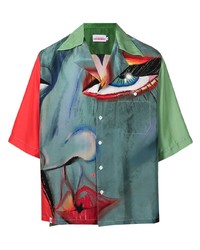 Мужская разноцветная рубашка с коротким рукавом с принтом от Charles Jeffrey Loverboy