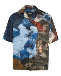Мужская разноцветная рубашка с коротким рукавом с принтом от Costumein