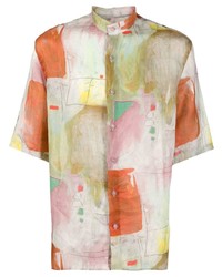 Мужская разноцветная рубашка с коротким рукавом с принтом от Costumein