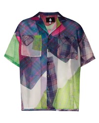 Мужская разноцветная рубашка с коротким рукавом с принтом от DUOltd