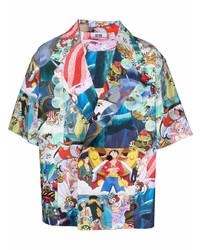 Мужская разноцветная рубашка с коротким рукавом с принтом от Gcds
