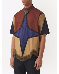Мужская разноцветная рубашка с коротким рукавом с принтом от Burberry