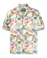 Мужская разноцветная рубашка с коротким рукавом с принтом от Gitman Vintage