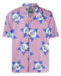 Мужская разноцветная рубашка с коротким рукавом с принтом от Gitman Vintage