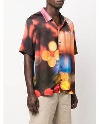 Мужская разноцветная рубашка с коротким рукавом с принтом от BLUE SKY INN