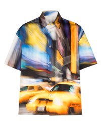 Мужская разноцветная рубашка с коротким рукавом с принтом от Heron Preston