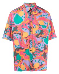 Мужская разноцветная рубашка с коротким рукавом с принтом от Isabel Marant
