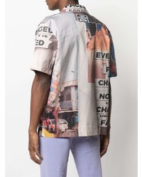 Мужская разноцветная рубашка с коротким рукавом с принтом от Daily Paper