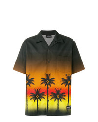 Мужская разноцветная рубашка с коротким рукавом с принтом от Marcelo Burlon County of Milan