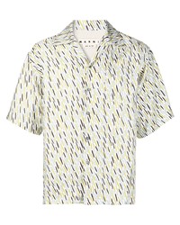 Мужская разноцветная рубашка с коротким рукавом с принтом от Marni