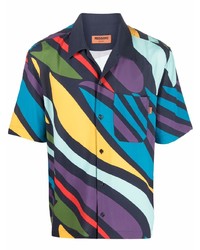 Мужская разноцветная рубашка с коротким рукавом с принтом от Missoni