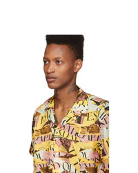 Мужская разноцветная рубашка с коротким рукавом с принтом от Saturdays Nyc