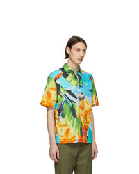 Мужская разноцветная рубашка с коротким рукавом с принтом от MSGM