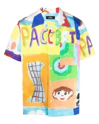 Мужская разноцветная рубашка с коротким рукавом с принтом от PACCBET