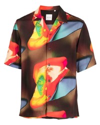 Мужская разноцветная рубашка с коротким рукавом с принтом от Paul Smith