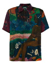 Мужская разноцветная рубашка с коротким рукавом с принтом от Rassvet