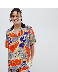 Мужская разноцветная рубашка с коротким рукавом с принтом от Reclaimed Vintage
