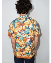 Мужская разноцветная рубашка с коротким рукавом с принтом от Orlebar Brown