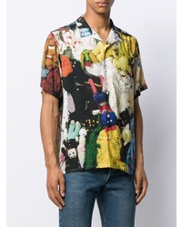 Мужская разноцветная рубашка с коротким рукавом с принтом от Supreme