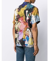 Мужская разноцветная рубашка с коротким рукавом с принтом от Supreme