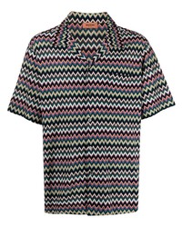 Мужская разноцветная рубашка с коротким рукавом с узором зигзаг от Missoni