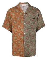 Мужская разноцветная рубашка с коротким рукавом с цветочным принтом от Buscemi