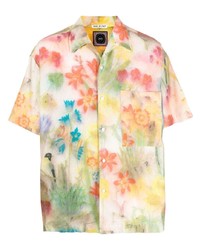 Мужская разноцветная рубашка с коротким рукавом с цветочным принтом от Destin