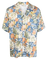 Мужская разноцветная рубашка с коротким рукавом с цветочным принтом от Drôle De Monsieur