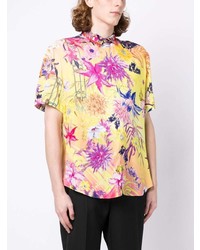 Мужская разноцветная рубашка с коротким рукавом с цветочным принтом от Camilla