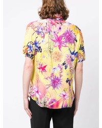 Мужская разноцветная рубашка с коротким рукавом с цветочным принтом от Camilla