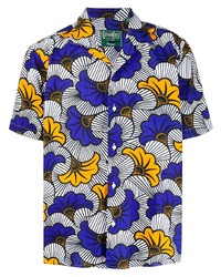 Мужская разноцветная рубашка с коротким рукавом с цветочным принтом от Gitman Vintage