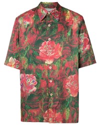 Мужская разноцветная рубашка с коротким рукавом с цветочным принтом от Necessity Sense