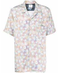 Мужская разноцветная рубашка с коротким рукавом с цветочным принтом от PS Paul Smith