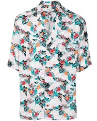 Мужская разноцветная рубашка с коротким рукавом с цветочным принтом от Sulvam
