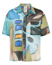 Мужская разноцветная рубашка с коротким рукавом от Bethany Williams