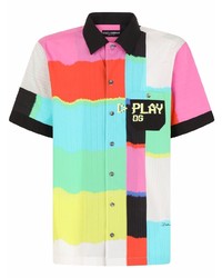 Мужская разноцветная рубашка с коротким рукавом от Dolce & Gabbana