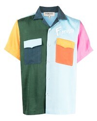 Мужская разноцветная рубашка с коротким рукавом от Fiorucci