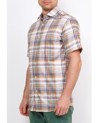 Мужская разноцветная рубашка с коротким рукавом от GREG
