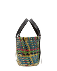 Разноцветная соломенная большая сумка от Loewe
